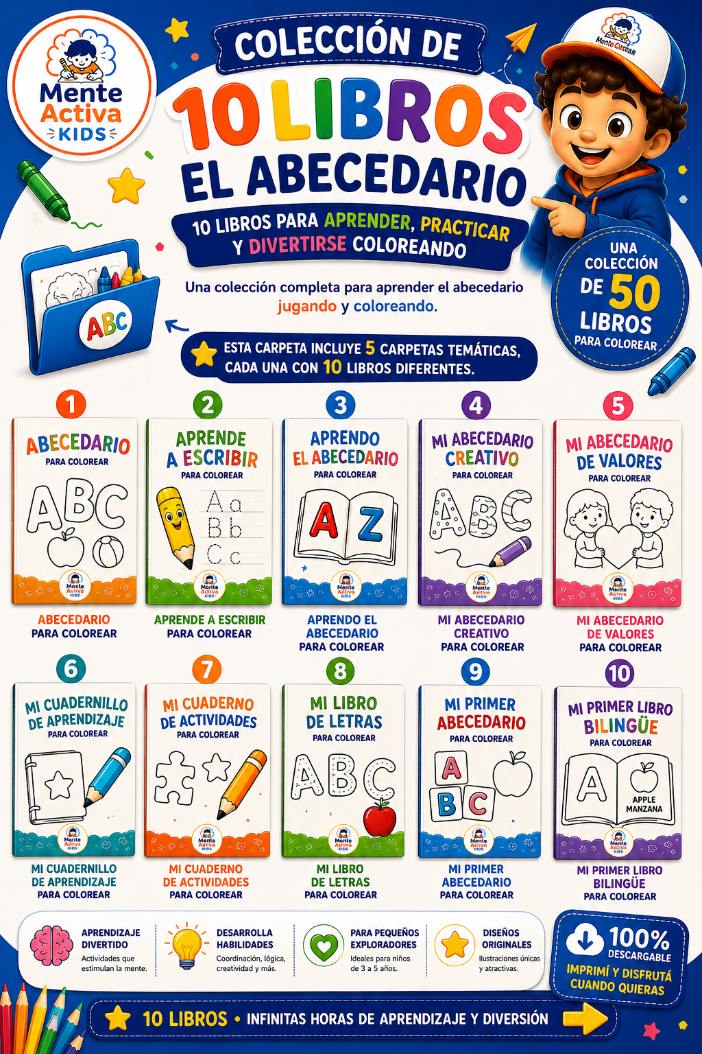 🔤 APRENDE EL ABECEDARIO – COLECCIÓN DE 10 LIBROS EDUCATIVOS